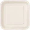 Lot De 28 Assiettes Carrées En Carton Biodégradables Et Compostables Blanc