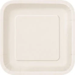 Lot De 28 Assiettes Carrées En Carton Biodégradables Et Compostables Blanc