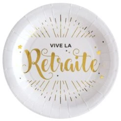 Lot De 10 Assiettes Vive La Retraite 23 Cm