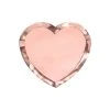 Lot De 6 Assiettes En Carton Rose Gold Forme Coeur 21 Cm