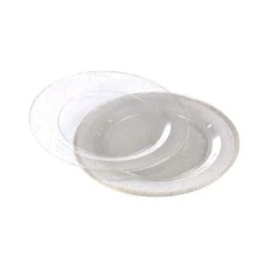 Lot De 6 Assiettes Jetables Pailletées Or 18 Cm