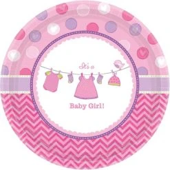 Lot De 6 Assiettes Baby Shower Fille
