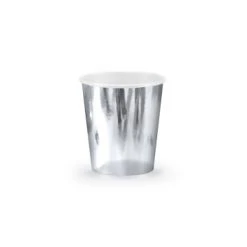 Lot De 6 Gobelets Jetables Métallisé Argent