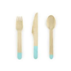 Lot De 6 Couverts Complets En Bois Tiffany Blue