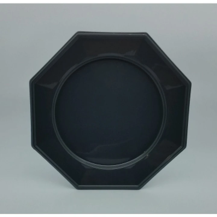 Lot De 8 Assiettes Plastiques Réutilisables Octogonales Ardoise 31 Cm
