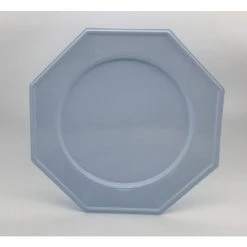 Lot De 8 Assiettes Plastiques Réutilisables Octogonales Bleu Ciel 31 Cm