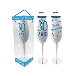 Flûte à Champagne 30 Ans-bleue