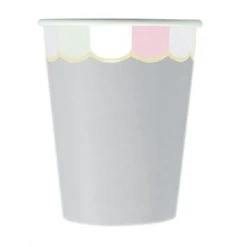 Lot De 8 Gobelets Festonnés Gris Pastel