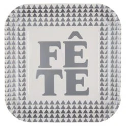 Lot De 10 Assiettes Argent Fête En Carton D 22,5 Cm