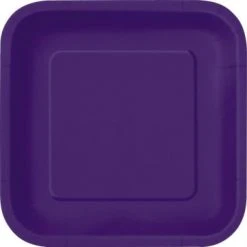 Lot De 10 Assiettes Carrée En Carton Aubergine