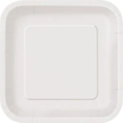 Lot De 10 Assiettes Carrée En Carton Blanc
