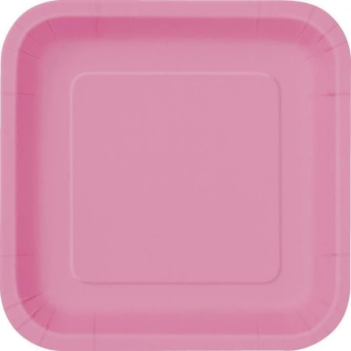 Lot De 10 Assiettes Carrée En Carton Fuschia