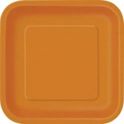 Lot De 10 Assiettes Carrée En Carton Orange