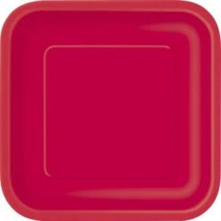 Lot De 10 Assiettes Carrée En Carton Rouge