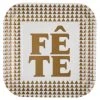 Lot De 10 Assiettes Or Fête En Carton D 22,5 Cm