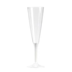 Lot De 10 Flûtes à Champagne En Plastique Réutilisable Blanc
