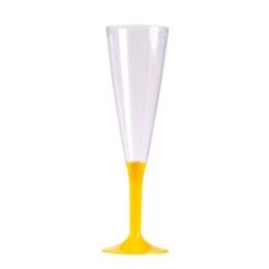 Lot De 10 Flûtes à Champagne En Plastique Réutilisable Jaune
