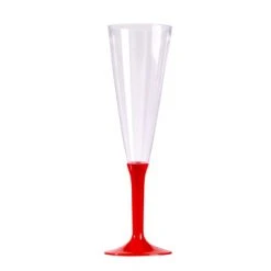Lot De 10 Flûtes à Champagne En Plastique Réutilisable Rouge