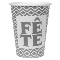 Lot De 10 Gobelets Argent Fête En Carton D 7,8 Cm X 9,7 Cm