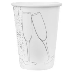Lot De 10 Gobelets Blancs Champagne En Carton