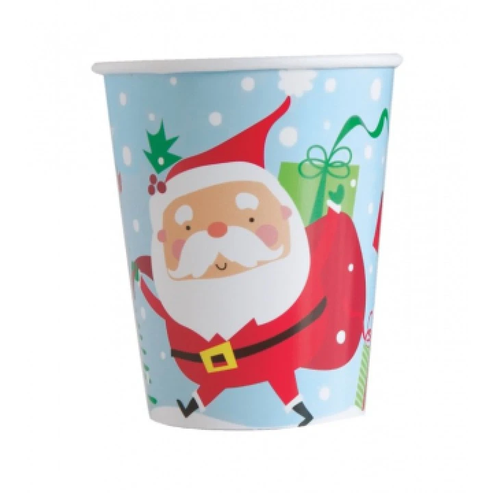 Lot De 8 Gobelets Carton Père Noël