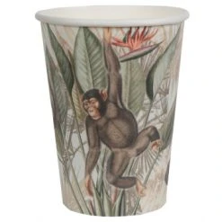 Lot De 10 Gobelets Jungle Tropical 7,8 X 9,7 Cm