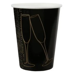 Lot De 10 Gobelets Noirs Champagne En Carton