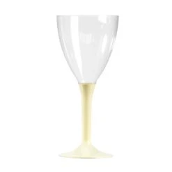 Lot De 10 Verres à Vin En Plastique Réutilisable Ivoire