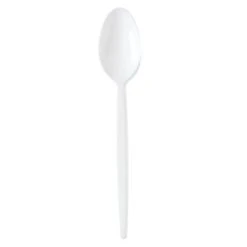 Lot De 100 Cuillères à Dessert Jetables En CPLA Blanc 12,5 Cm