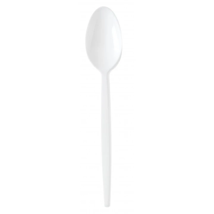 Lot De 100 Cuillères à Dessert Jetables En CPLA Blanc 12,5 Cm