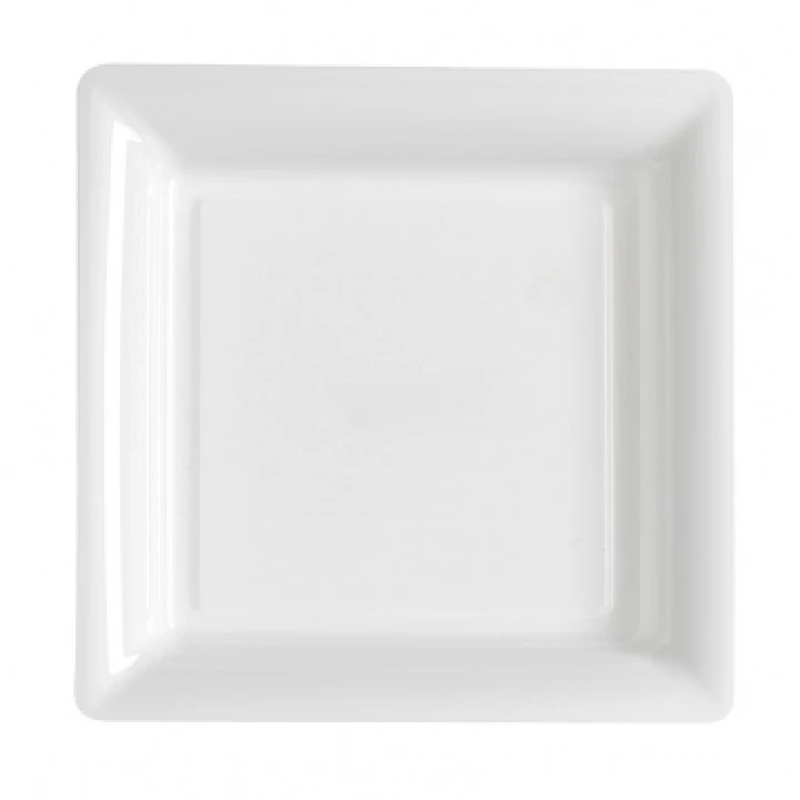 Lot De 12 Assiettes Carrées Jetables Blanches MM