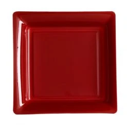Lot De 12 Assiettes Carrées Jetables Bordeaux MM
