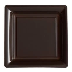 Lot De 12 Assiettes Carrées Jetables Chocolat GM