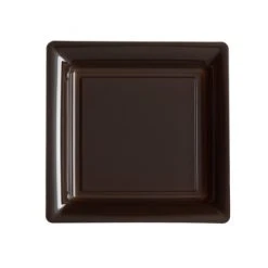 Lot De 12 Assiettes Carrées Jetables Chocolat PM