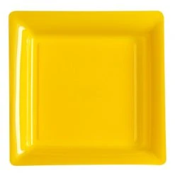 Lot De 12 Assiettes Carrées Jetables Jaune Prairie GM