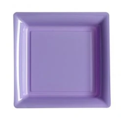 Lot De 12 Assiettes Carrées Jetables Lilas MM