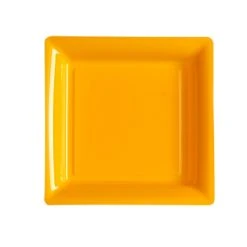 Lot De 12 Assiettes Carrées Jetables Orange PM