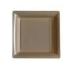 Lot De 12 Assiettes Carrées Jetables Taupe PM