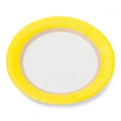 Lot De 12 Assiettes Jetables En Carton Citron D 18 Cm