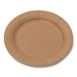 Lot De 12 Assiettes Jetables En Carton Kraft D 23 Cm