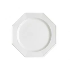 Lot De 12 Assiettes Octogonales Jetables Blanches PM