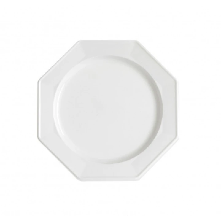 Lot De 12 Assiettes Octogonales Jetables Blanches PM