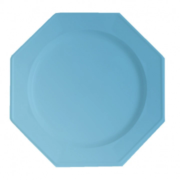 Lot De 12 Assiettes Octogonales Jetables Bleu Ciel GM – Image 2
