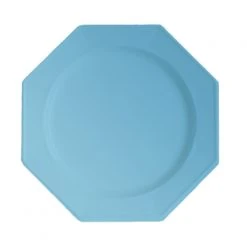 Lot De 12 Assiettes Octogonales Jetables Bleu Ciel MM