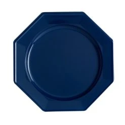 Lot De 12 Assiettes Octogonales Jetables Bleu Foncé MM