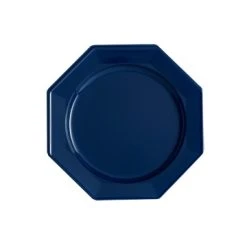 Lot De 12 Assiettes Octogonales Jetables Bleu Foncé PM