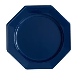 Lot De 12 Assiettes Octogonales Jetables Bleu Marine GM