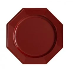 Lot De 12 Assiettes Octogonales Jetables Bordeaux MM