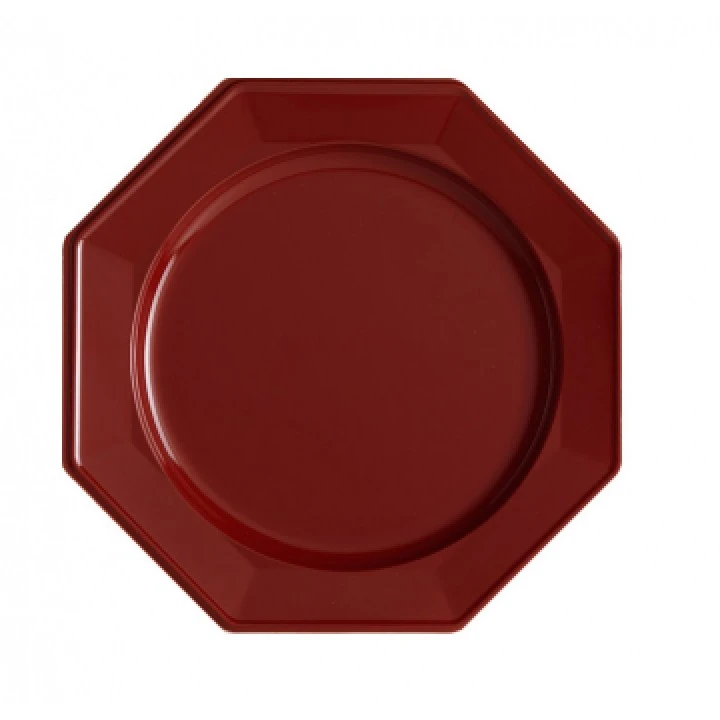 Lot De 12 Assiettes Octogonales Jetables Bordeaux MM