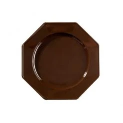 Lot De 12 Assiettes Octogonales Jetables Chocolat PM